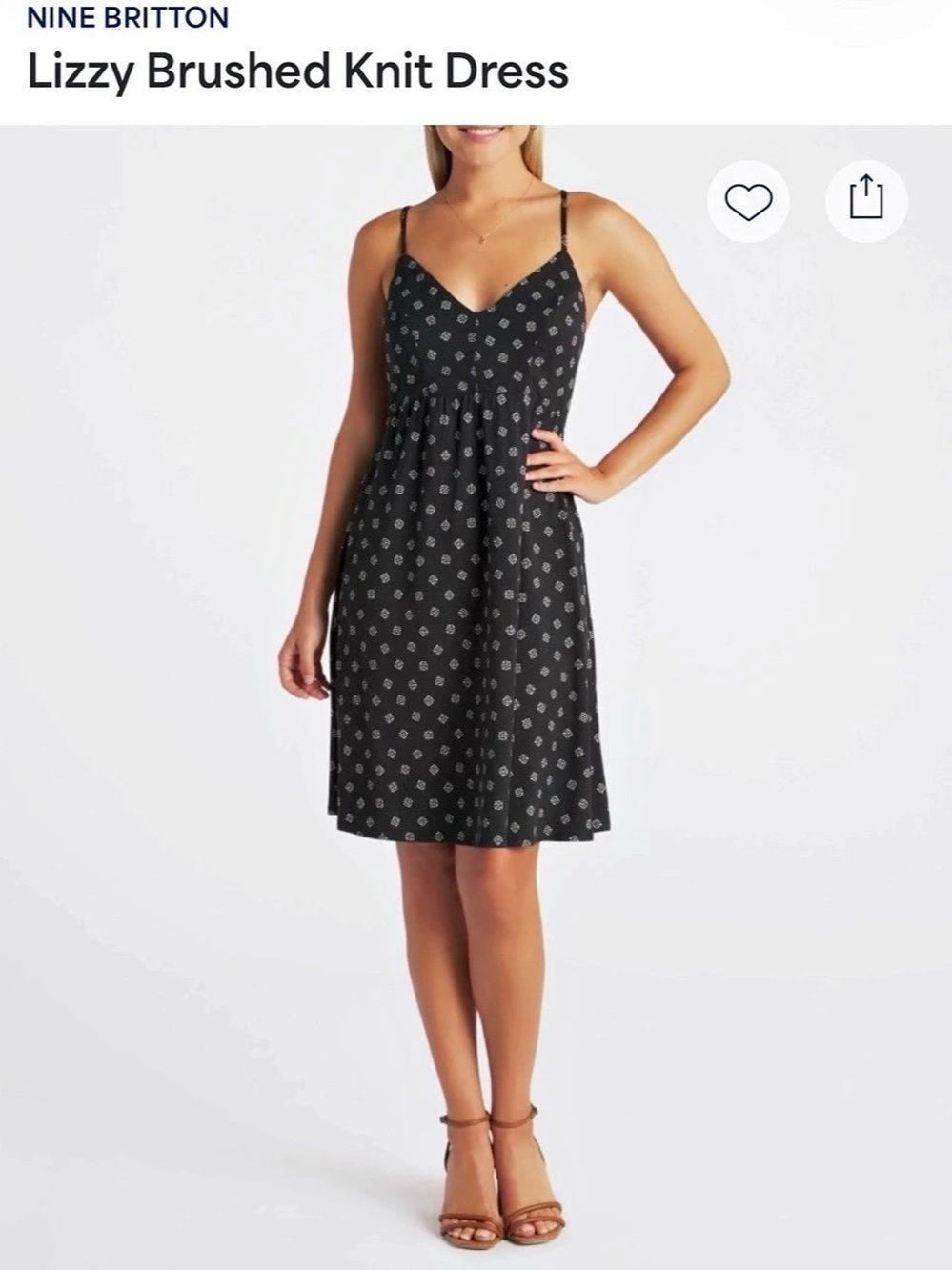 Nine Britton Lizzy Brushed Knit Dress Mini Black & White Size LP